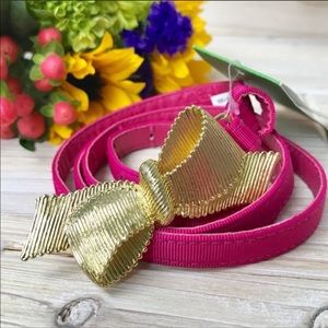 M/L Lilly Pulitzer Pink Skinny Statement Belt Bow